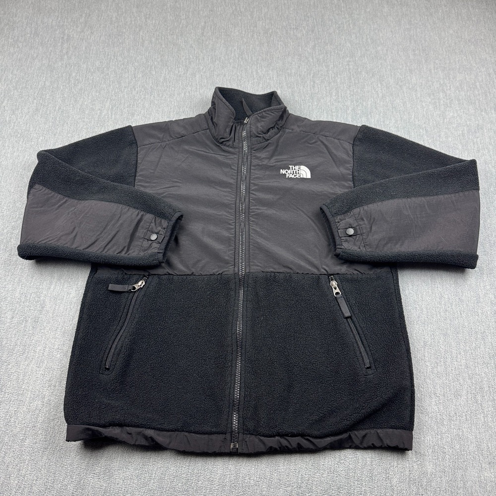The North Face Jacket Boys Large Black Denali Fleece Polartec Full Zip Hiking‎
